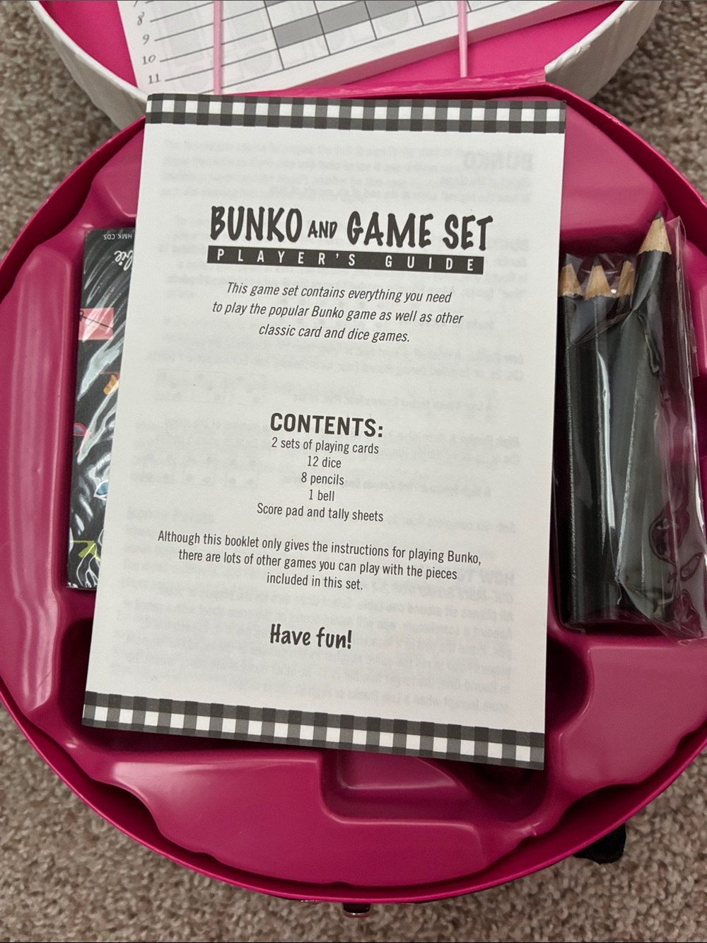 Hallmark Bunko and Game Set - Hot Pink